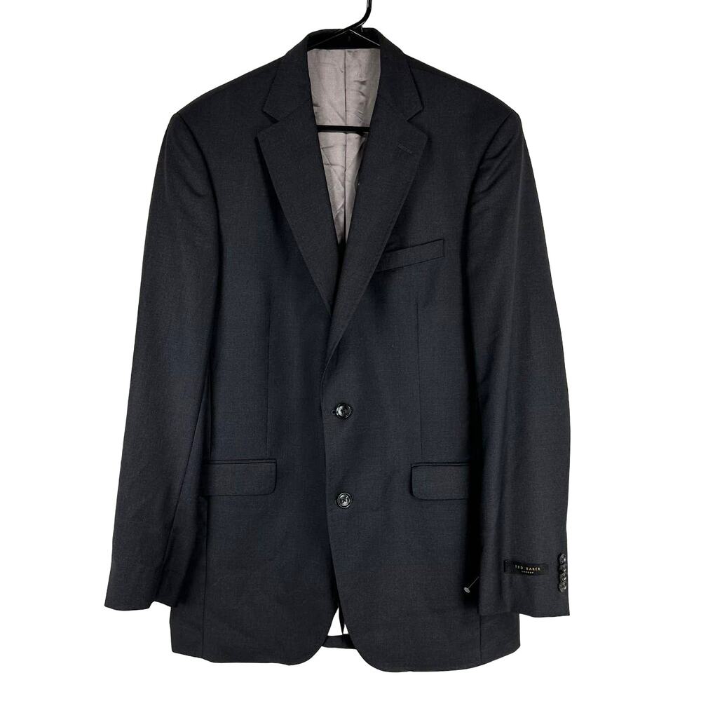 Ted Baker NWOT Endurance Jarrow CT Gray Men's 42L Blazer 100% Wool 2 Button